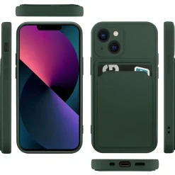 iPhone 13 - Silikonhülle mit Kartenfach & Kameraschutz