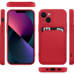 iPhone 13 - Silikonhülle mit Kartenfach & Kameraschutz