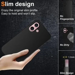 iPhone 16 - Slim Silikon Backcover Schwarz