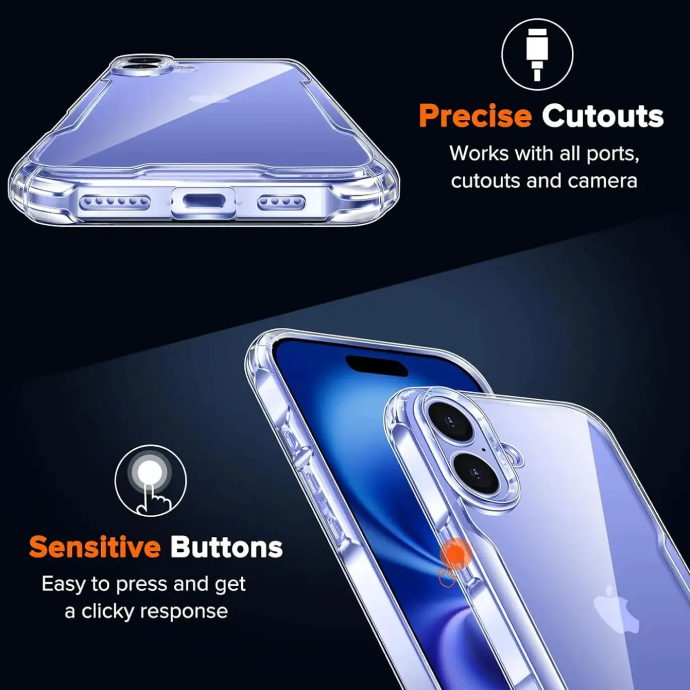 iPhone 16 - Stoßfestes Clear Case