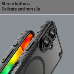 iPhone 17 - Stoßfestes MagSafe Case in Schwarz mit halbtransparenter Rückseite
