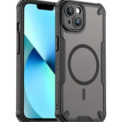 iPhone 13 - Stoßfestes MagSafe Case in Schwarz mit halbtransparenter Rückseite