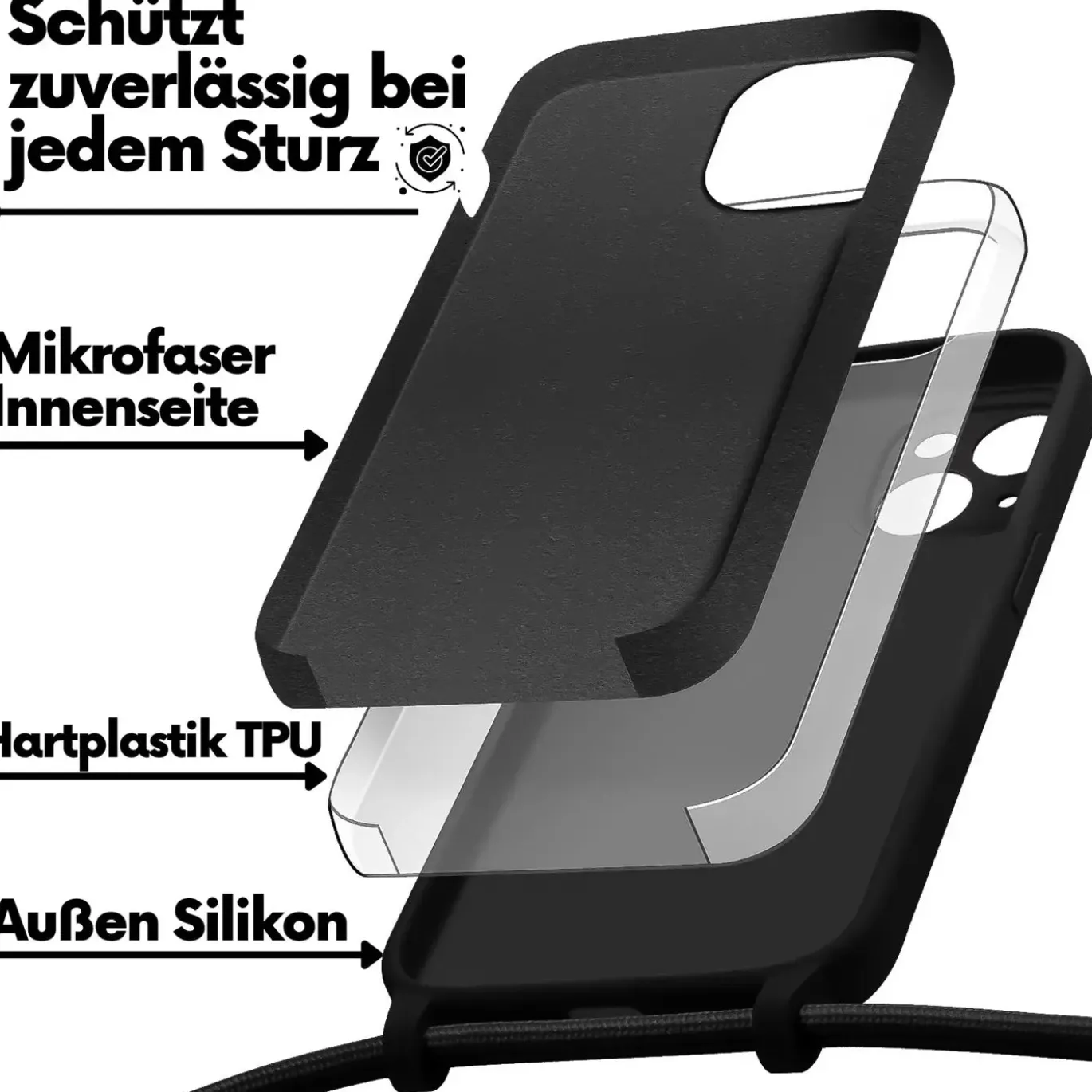 iPhone 14 - Umhängehülle mit Kameraschutz