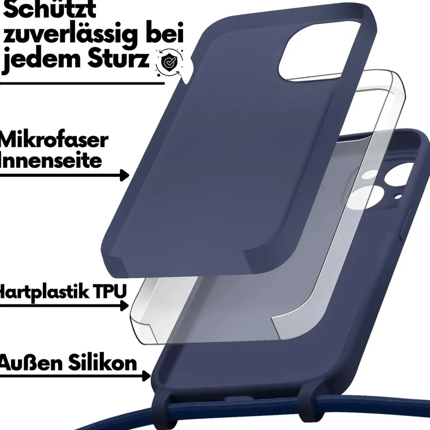 iPhone 14 - Umhängehülle mit Kameraschutz