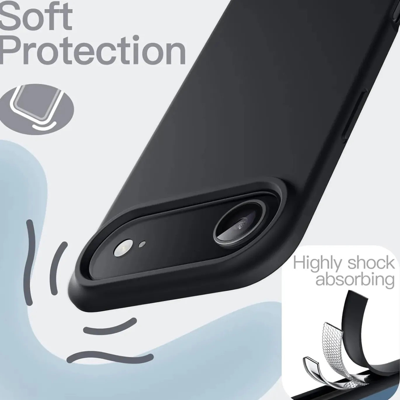 iPhone 17 Air - Slim Silikon Backcover Schwarz