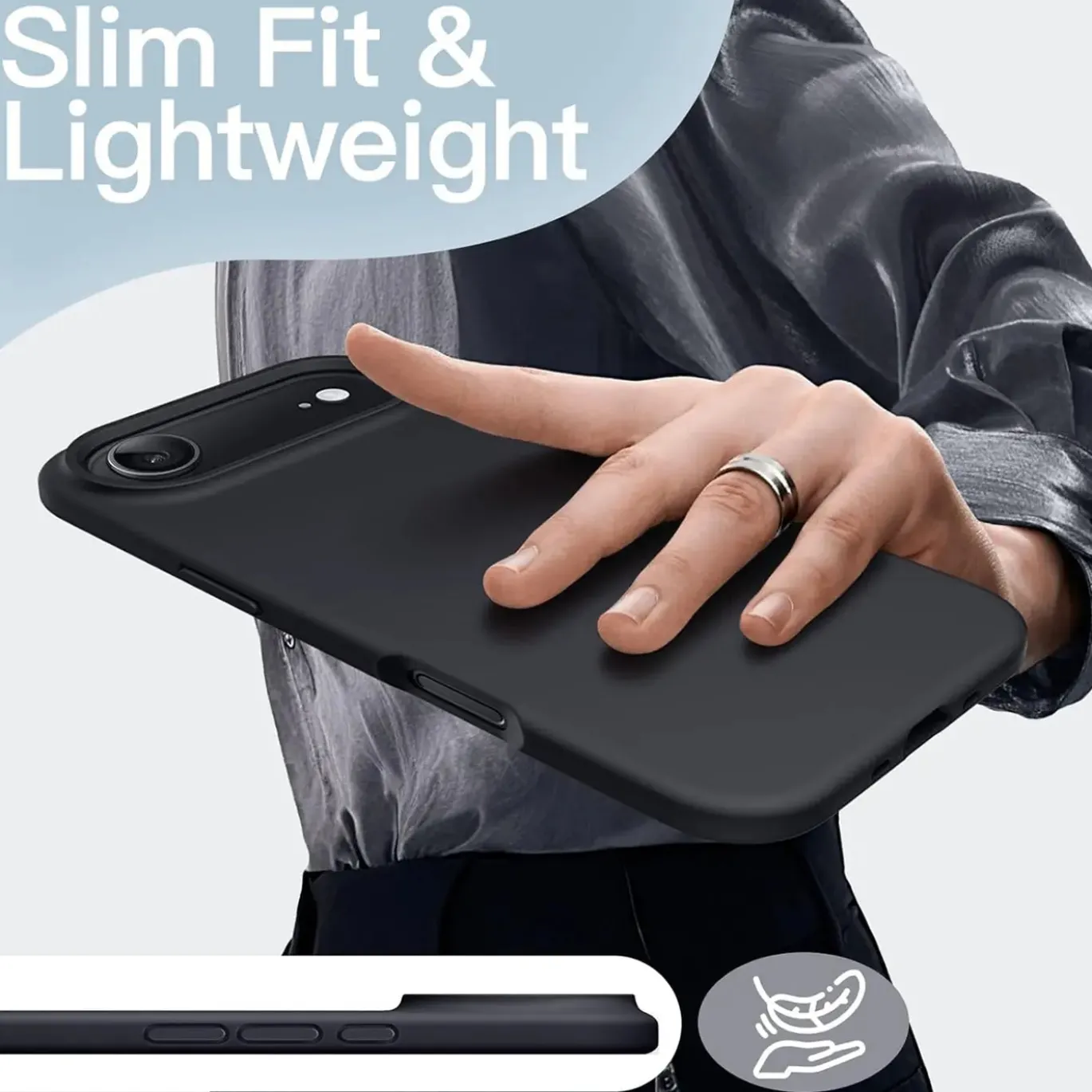 iPhone 17 Air - Slim Silikon Backcover Schwarz