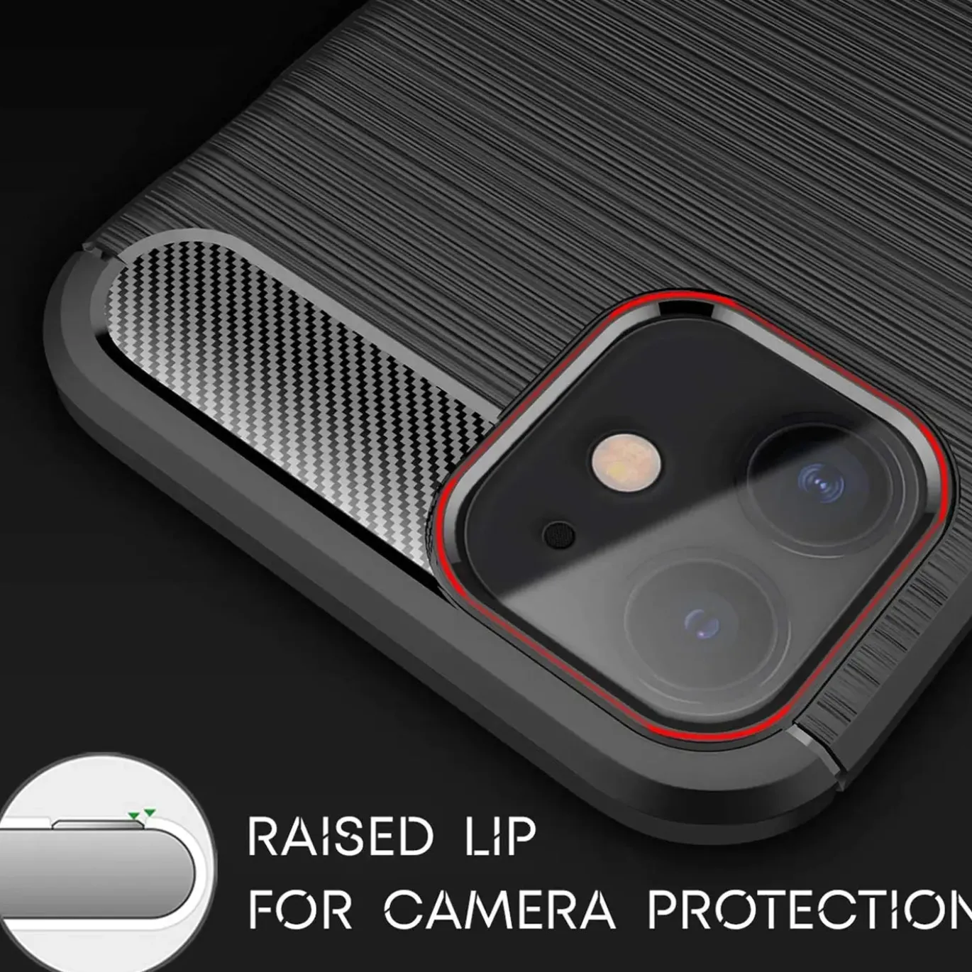 iPhone 12 Mini - Carbon Case Hülle, stoßfest