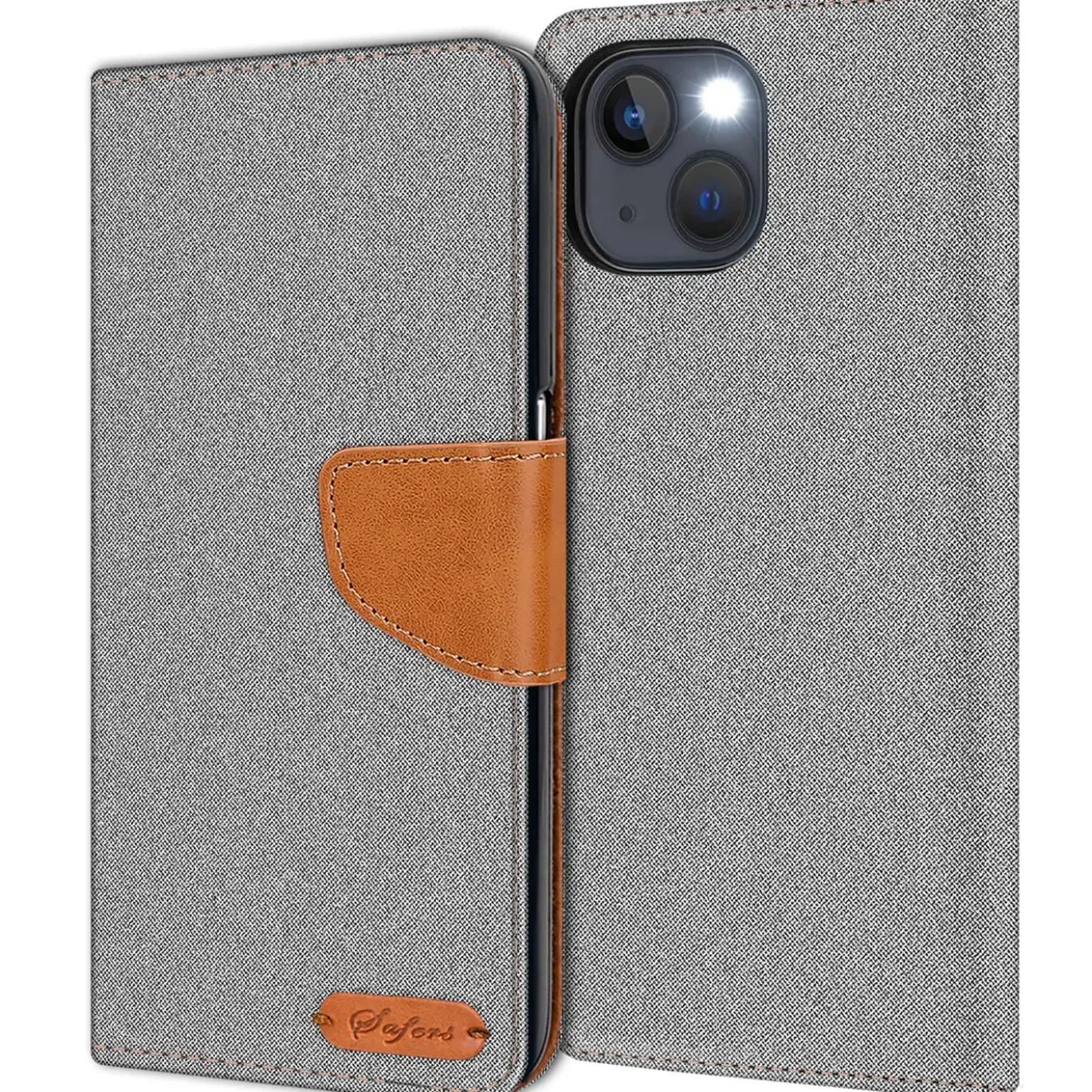 iPhone 13 Mini - Jeanslook Klapphülle mit Kartenfach