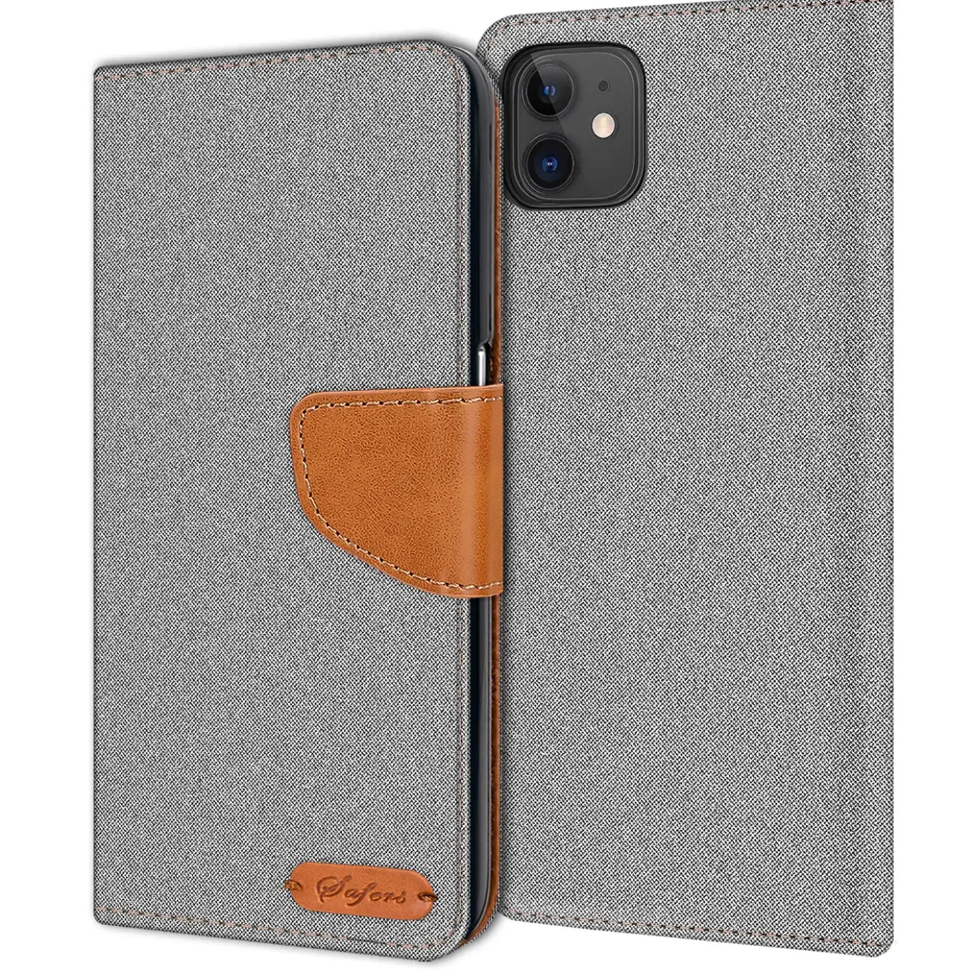 iPhone 12 Mini - Jeanslook Klapphülle mit Kartenfach