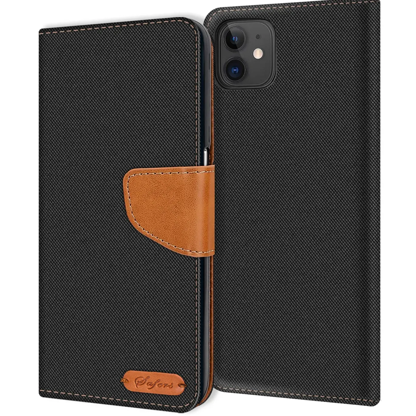 iPhone 12 Mini - Jeanslook Klapphülle mit Kartenfach