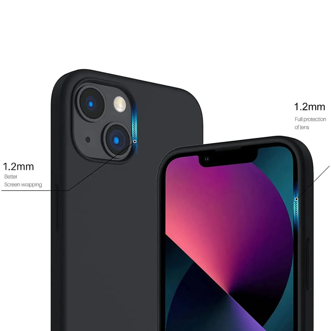 iPhone 13 Mini - Silikon Case mit Mikrofaser-Innenseite