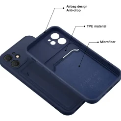 iPhone 12 Mini - Silikonhülle mit Kartenfach & Kameraschutz