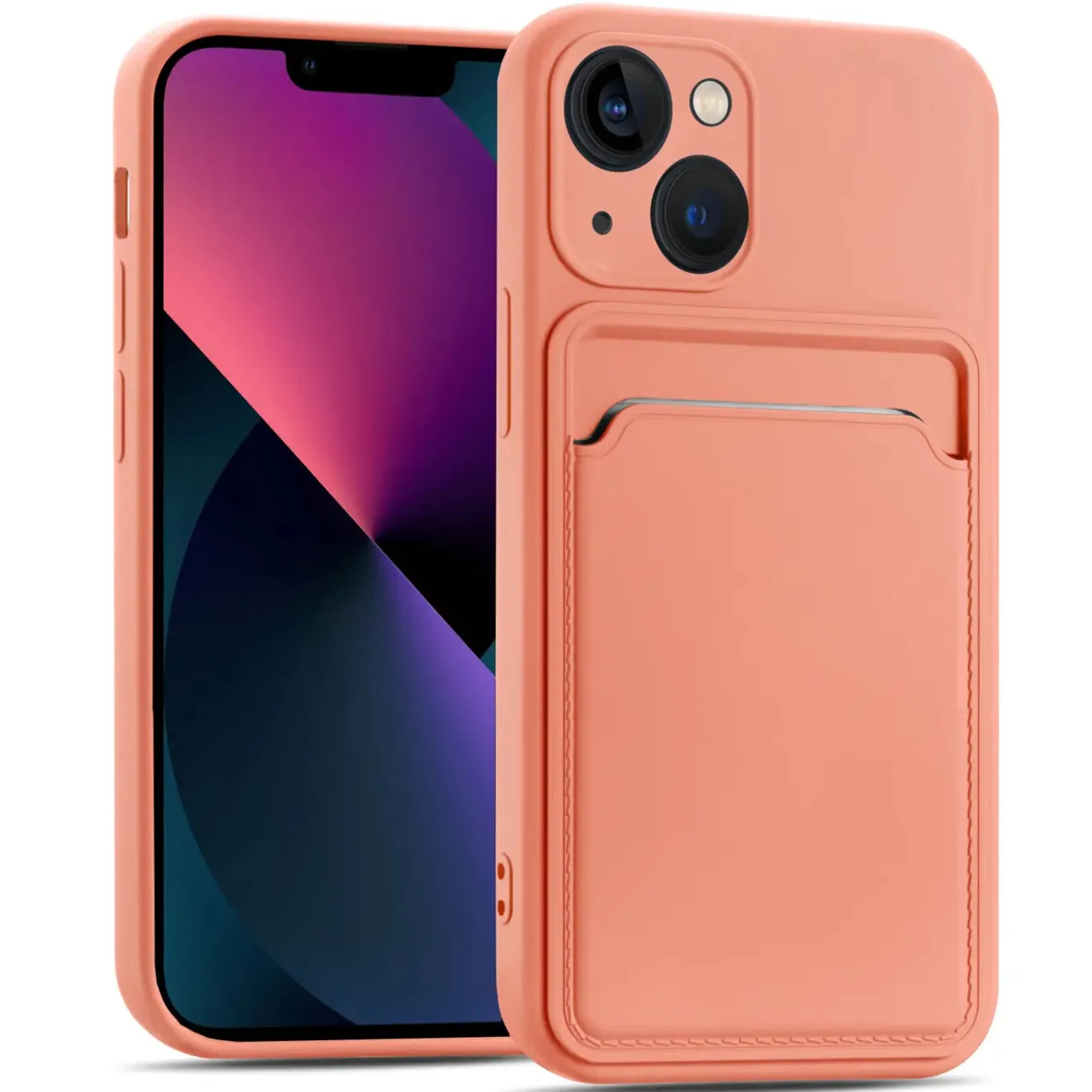 iPhone 13 Mini - Silikonhülle mit Kartenfach & Kameraschutz