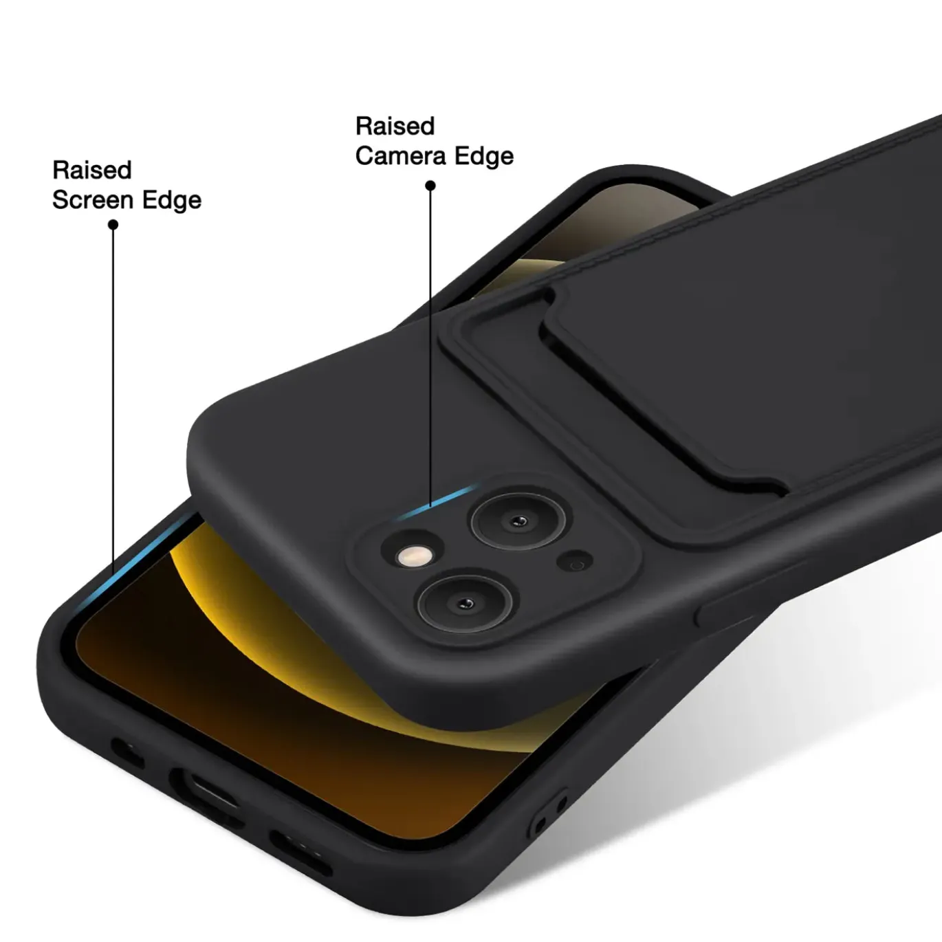 iPhone 13 Mini - Silikonhülle mit Kartenfach & Kameraschutz