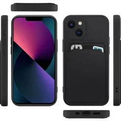 iPhone 13 Mini - Silikonhülle mit Kartenfach & Kameraschutz