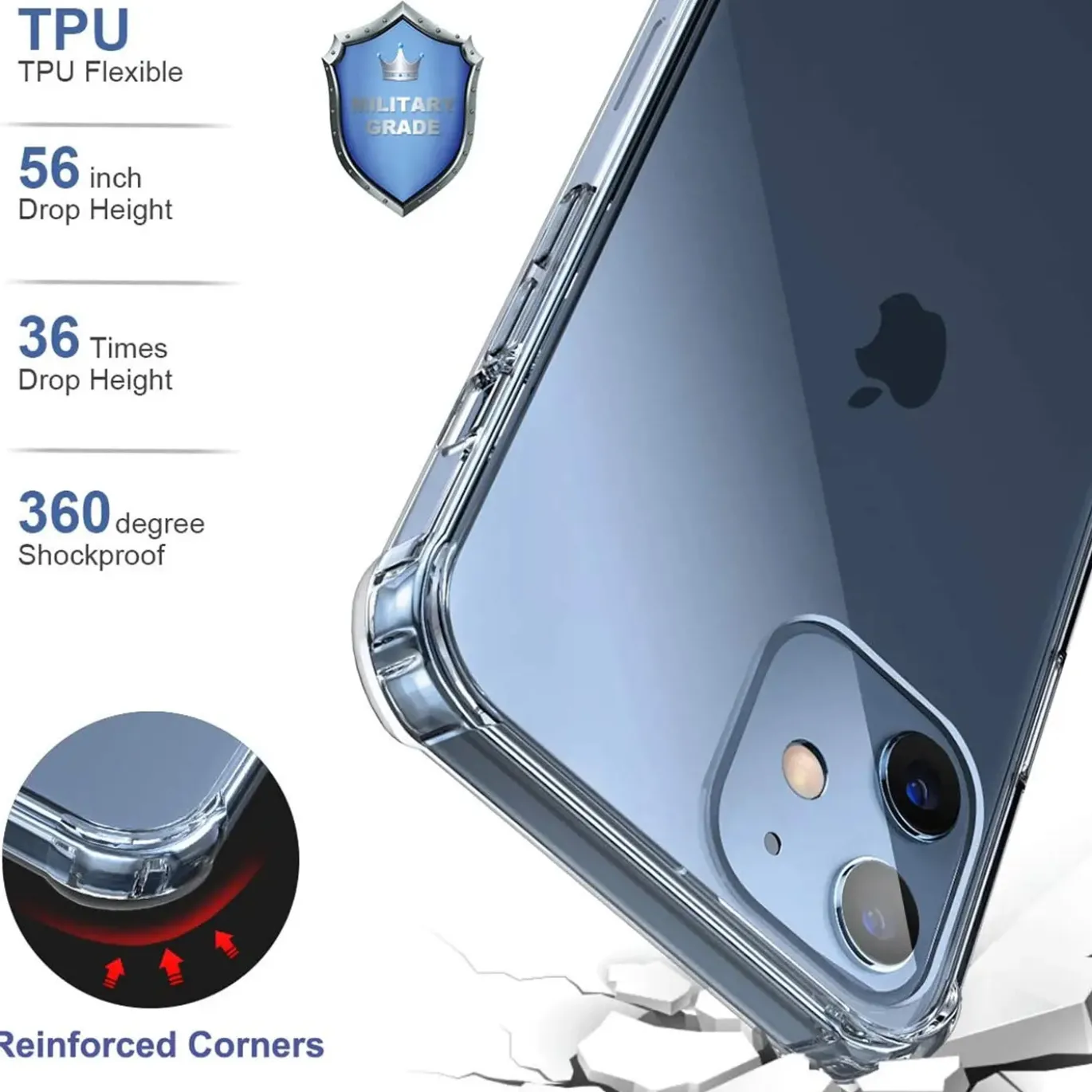 iPhone 12 Mini - Stoßfestes Clear Case