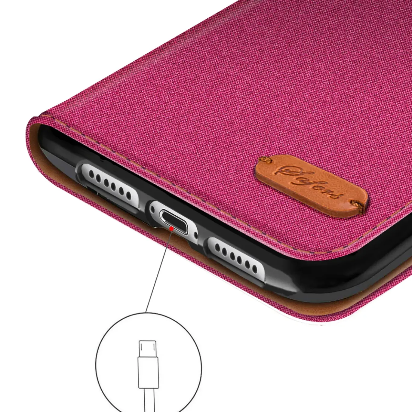 iPhone 7 Plus / 8 Plus - Jeanslook Klapphülle mit Kartenfach