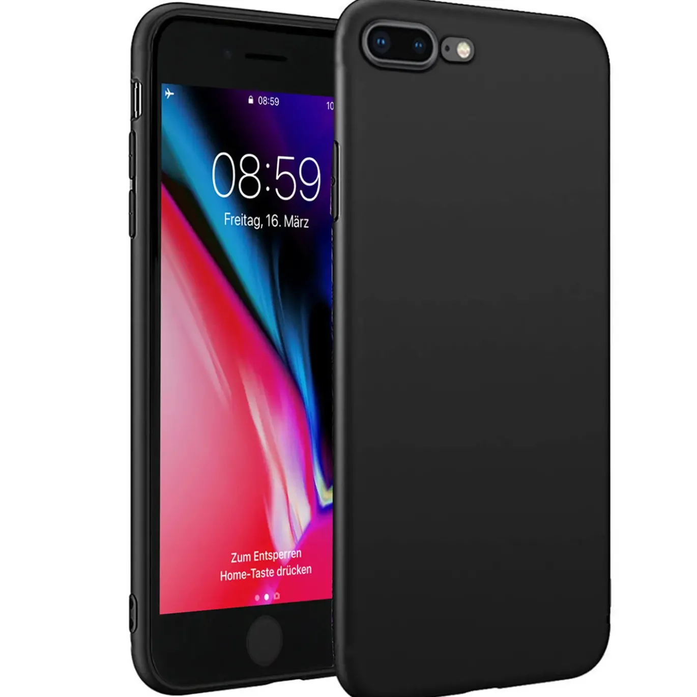 iPhone 7 Plus / 8 Plus - Slim Silikon Backcover Schwarz