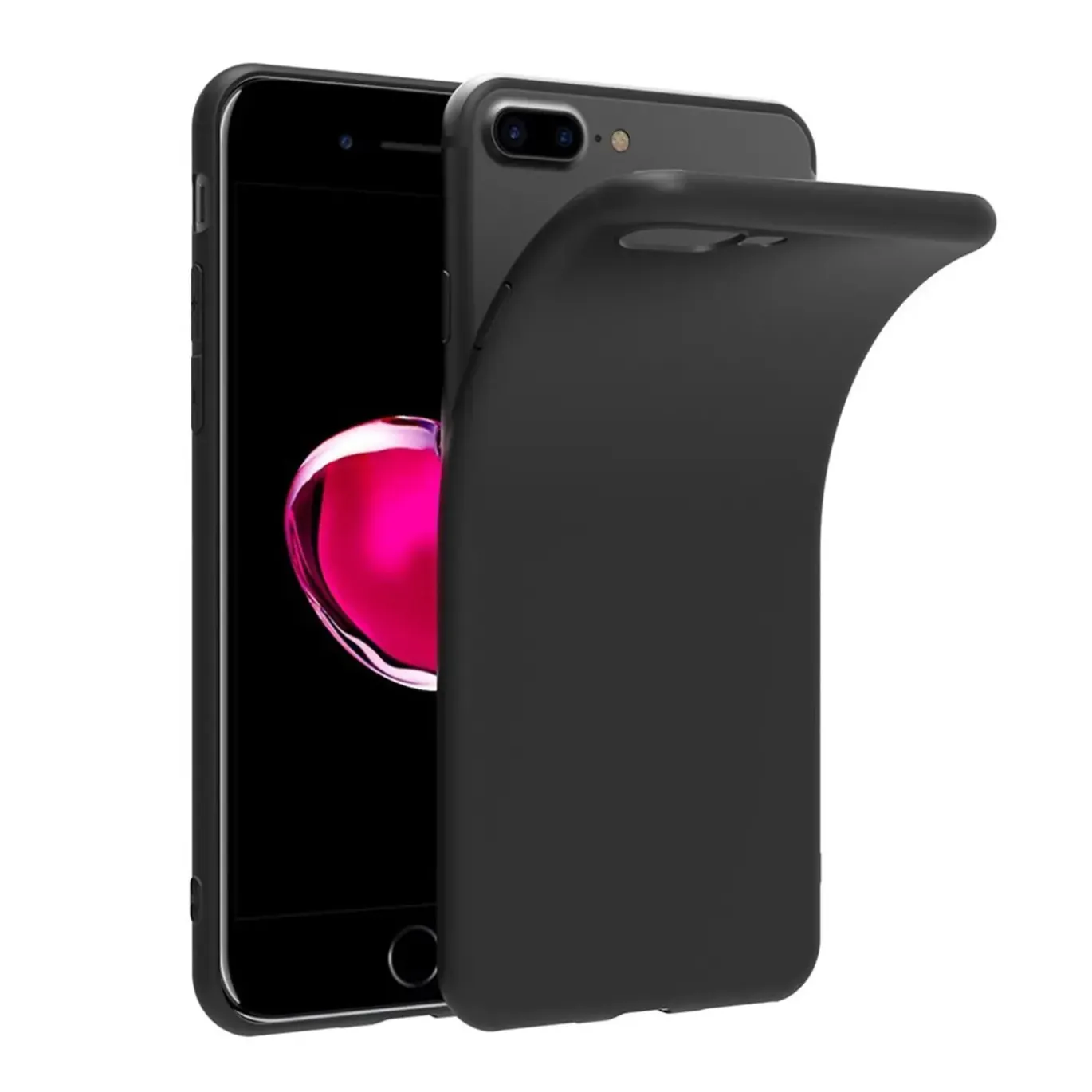 iPhone 7 Plus / 8 Plus - Slim Silikon Backcover Schwarz