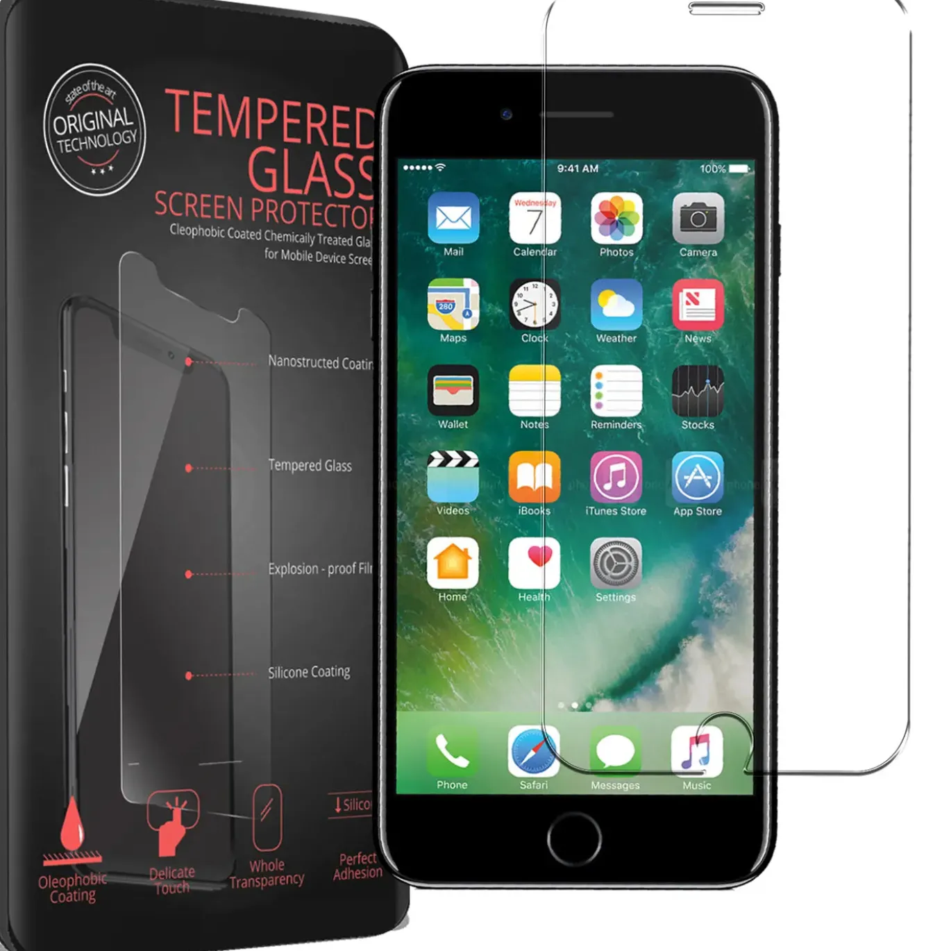 iPhone 7 Plus / 8 Plus - 2x 9H Panzer Glasfolie, Displayfolie