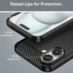 iPhone 16 Plus - Carbon Case Hülle, stoßfest