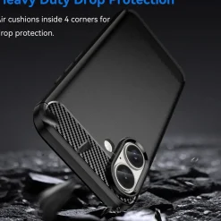 iPhone 16 Plus - Carbon Case Hülle, stoßfest