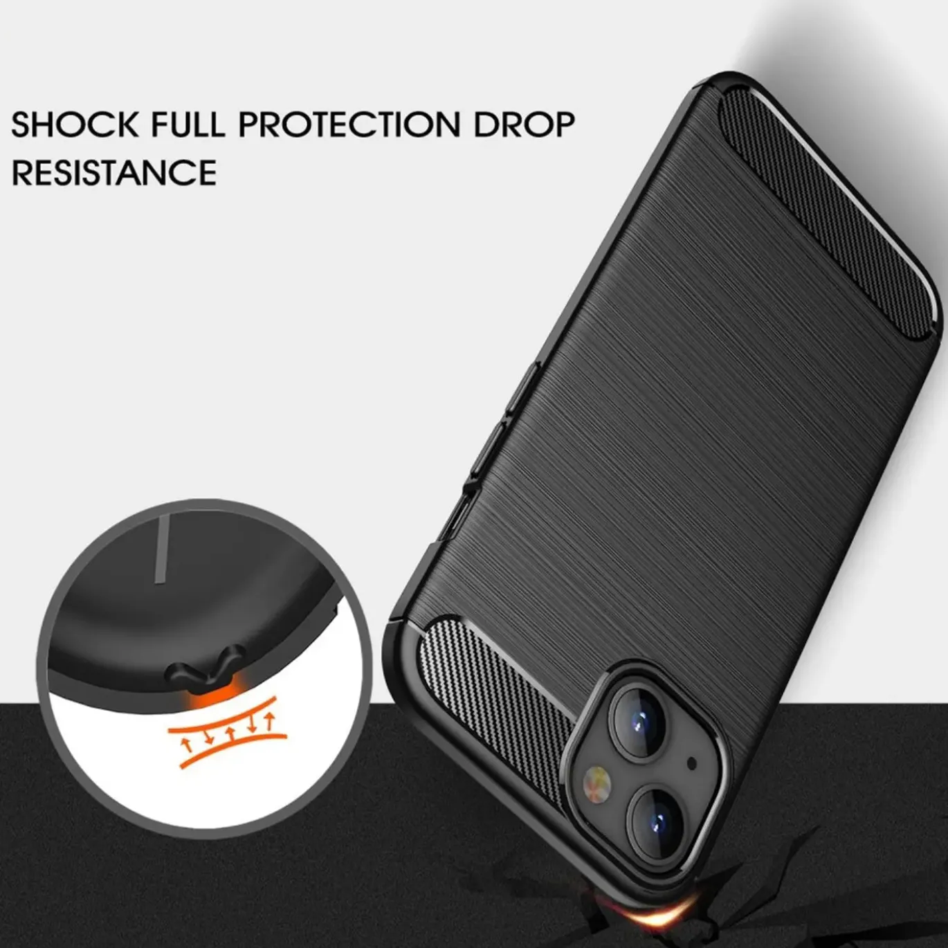 iPhone 15 Plus - Carbon Case Hülle, stoßfest