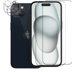 iPhone 15 Plus - 9H Displayschutzfolie 2x Display & Kamera