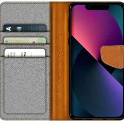 iPhone 14 Plus - Jeanslook Klapphülle mit Kartenfach