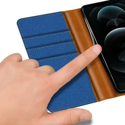 iPhone 14 Plus - Jeanslook Klapphülle mit Kartenfach