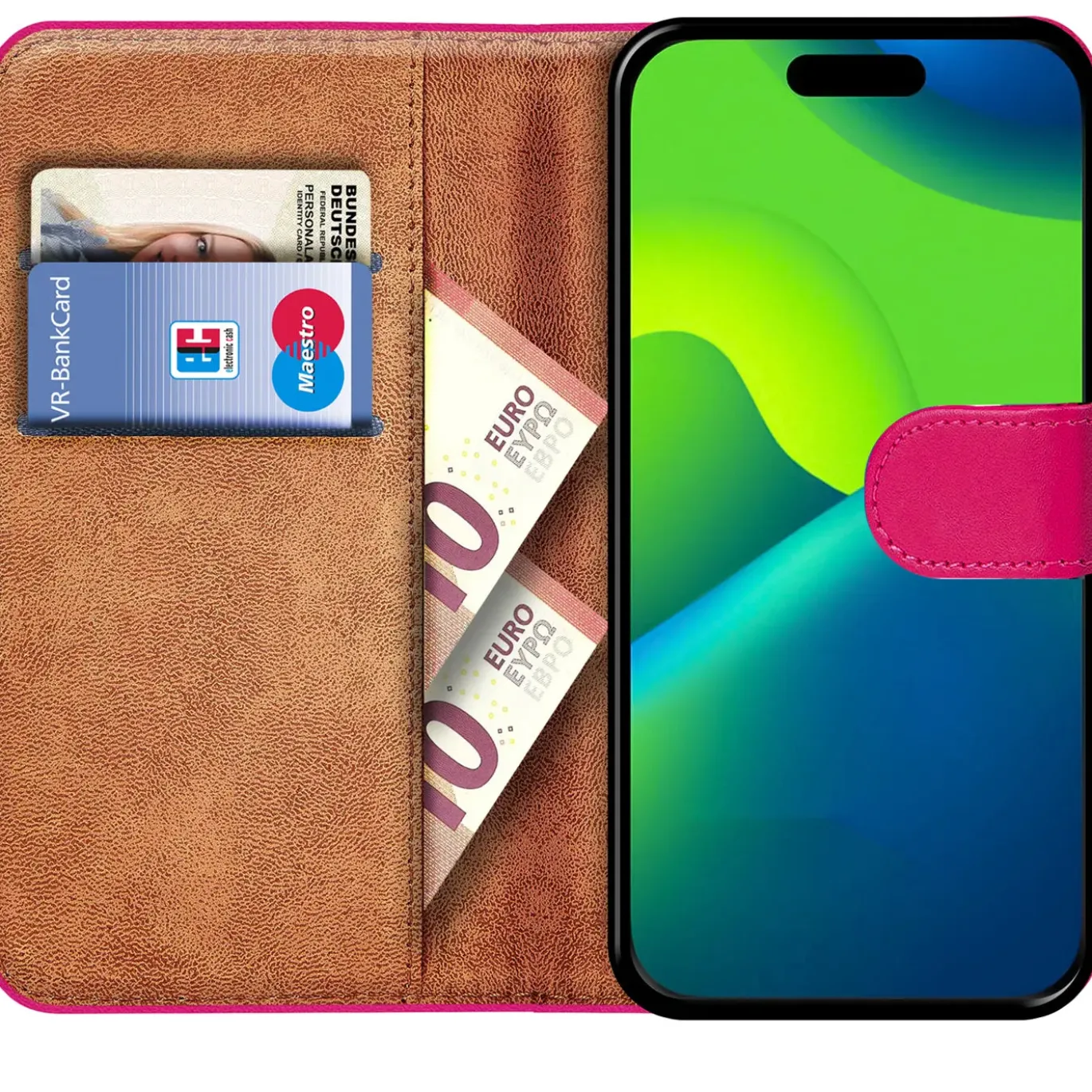 iPhone 15 Plus - Klapphülle mit Kartenfächern