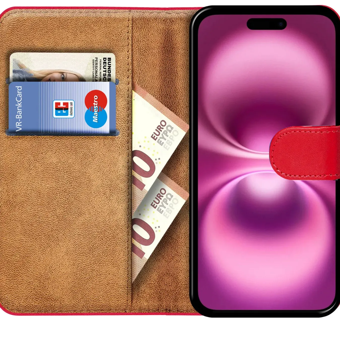 iPhone 16 Plus - Klapphülle mit Kartenfächern