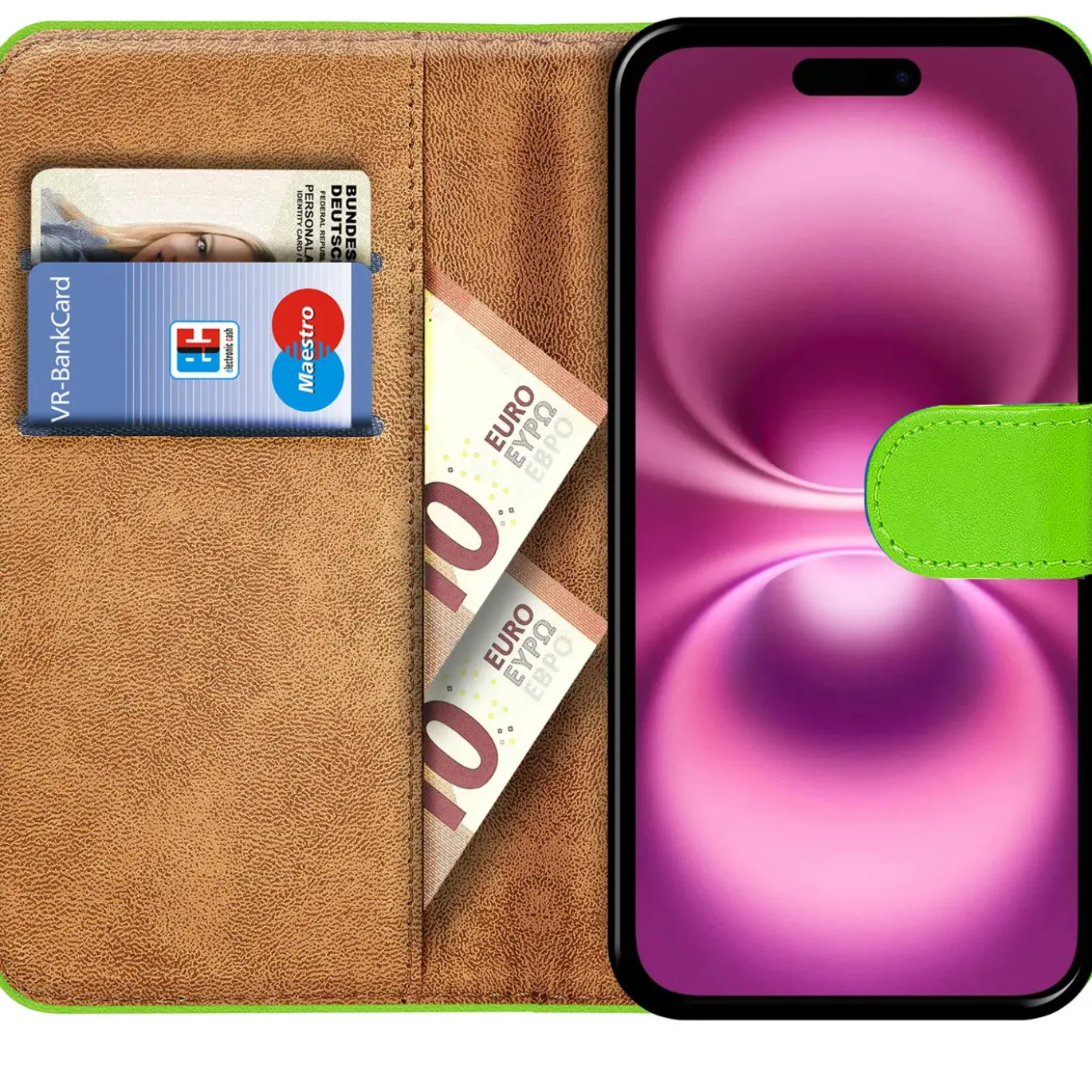 iPhone 16 Plus - Klapphülle mit Kartenfächern