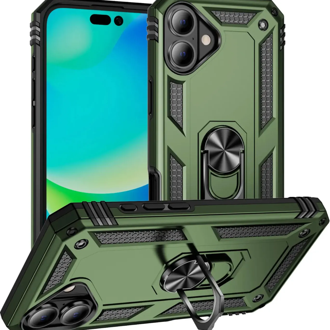 iPhone 16 Plus - Outdoor Hardcase mit Ringhalter