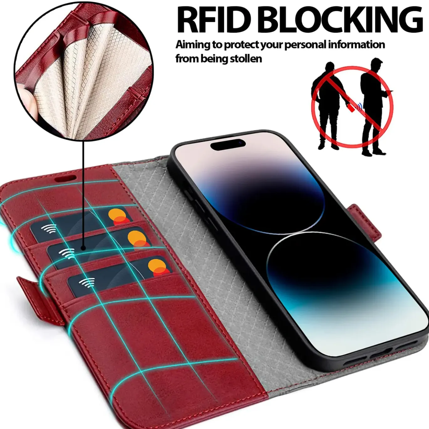 iPhone 16 Plus - Robuste Klapphülle mit RFID Block