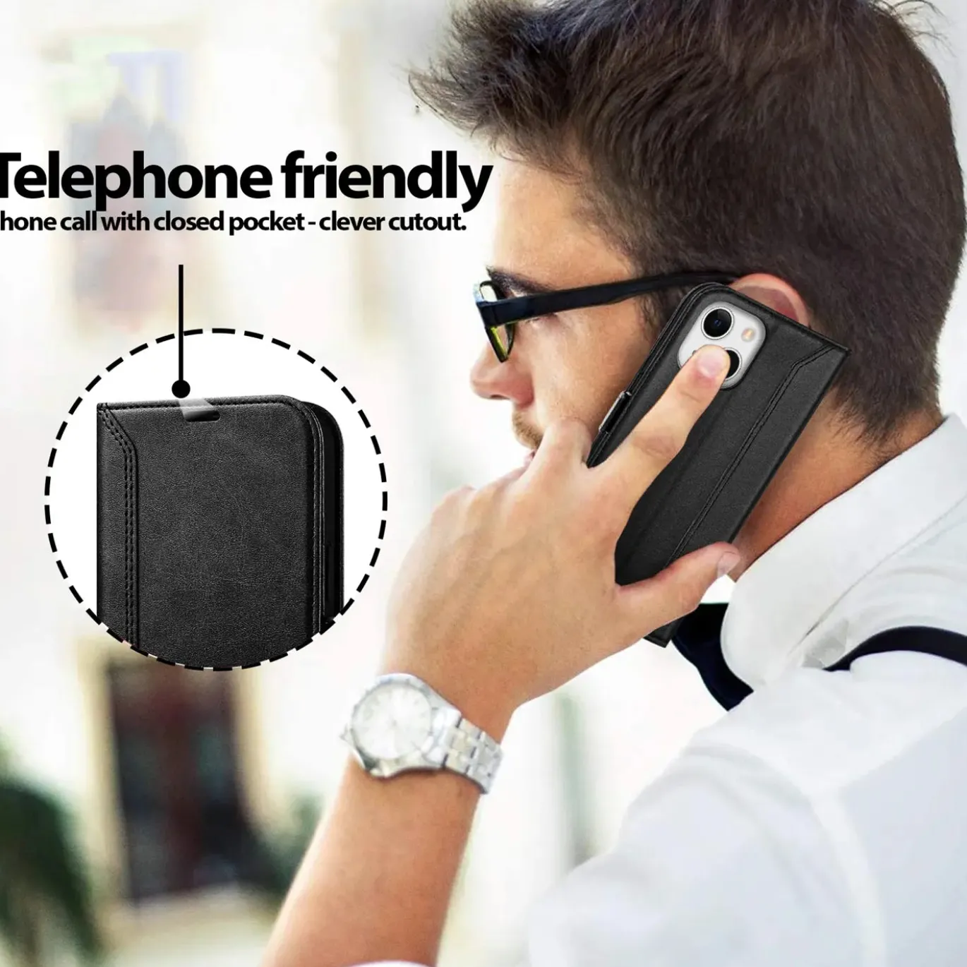 iPhone 14 Plus - Robuste Klapphülle mit RFID Block