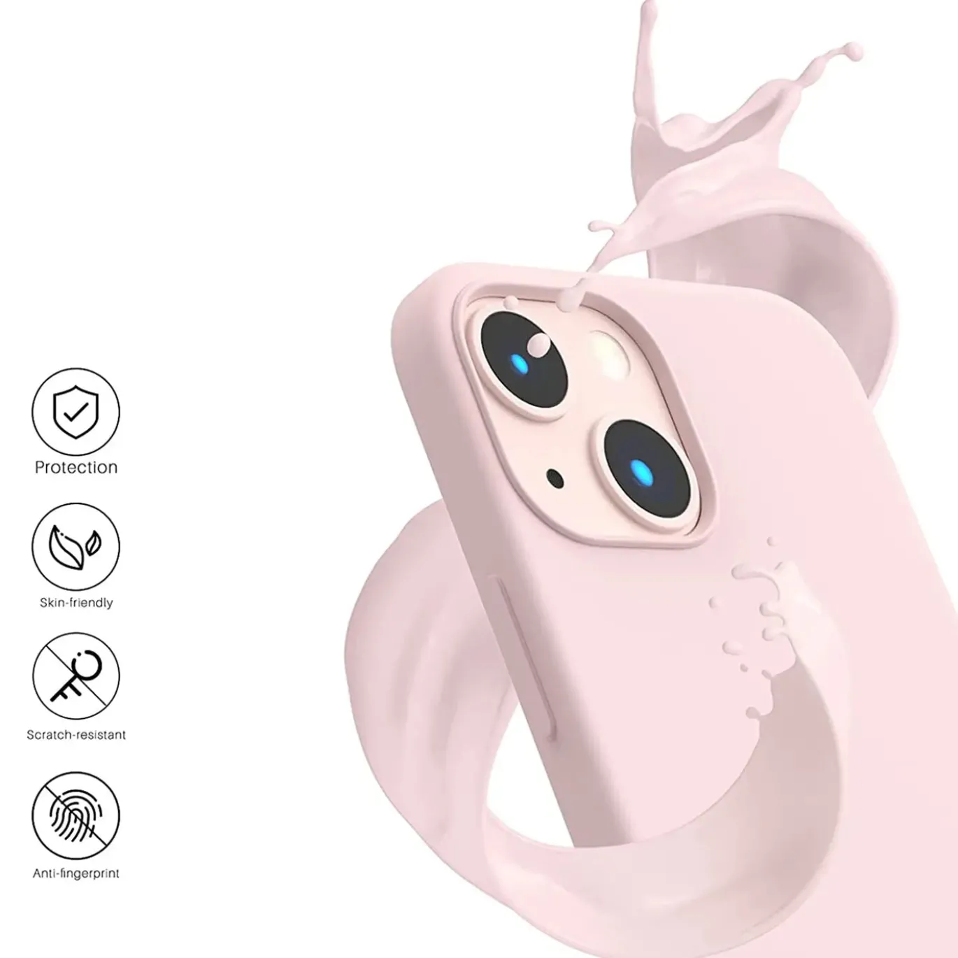 iPhone 14 Plus - Silikon Case mit Mikrofaser-Innenseite