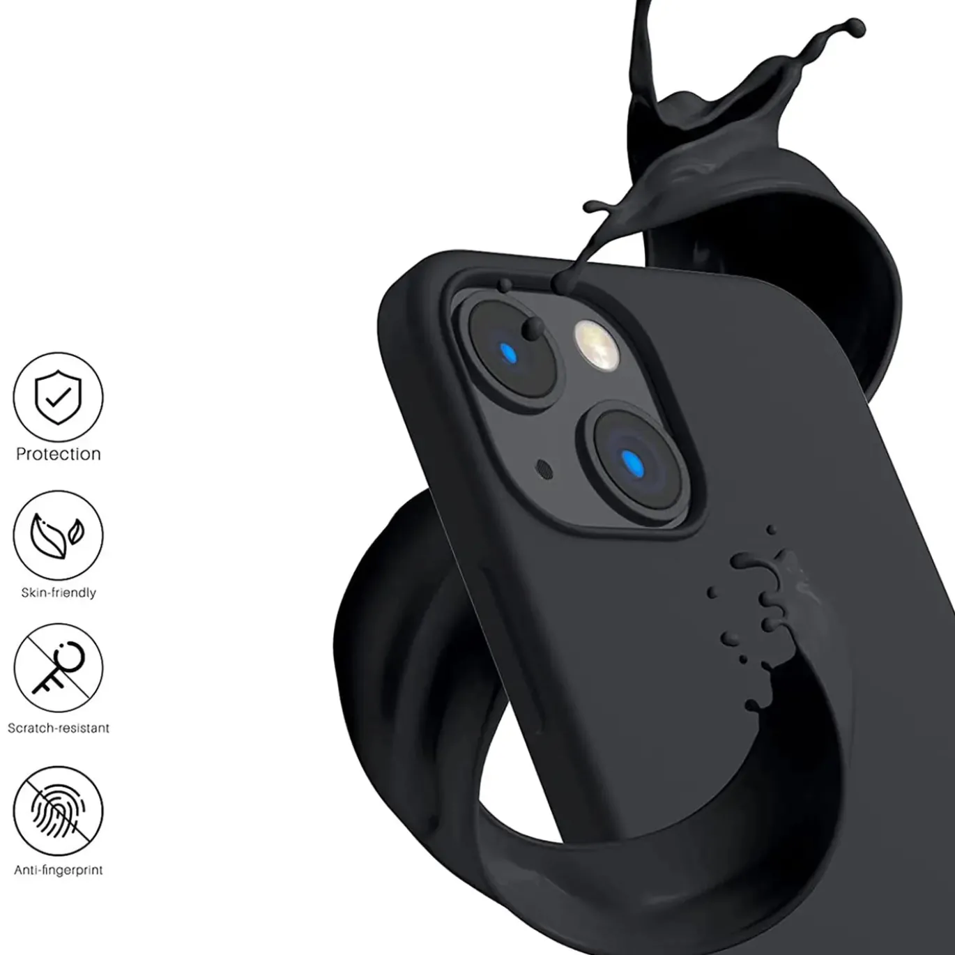 iPhone 14 Plus - Silikon Case mit Mikrofaser-Innenseite