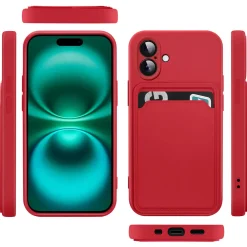 iPhone 16 Plus - Silikonhülle mit Kartenfach & Kameraschutz