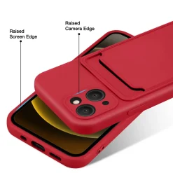 iPhone 14 Plus - Silikonhülle mit Kartenfach & Kameraschutz