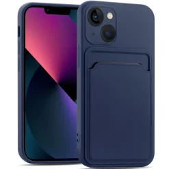 iPhone 14 Plus - Silikonhülle mit Kartenfach & Kameraschutz