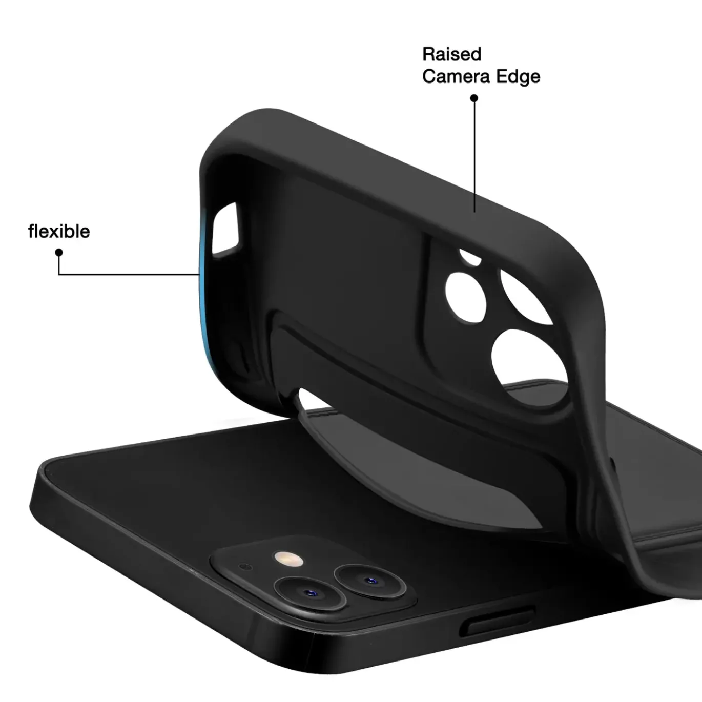 iPhone 15 Plus - Silikonhülle mit Kartenfach & Kameraschutz