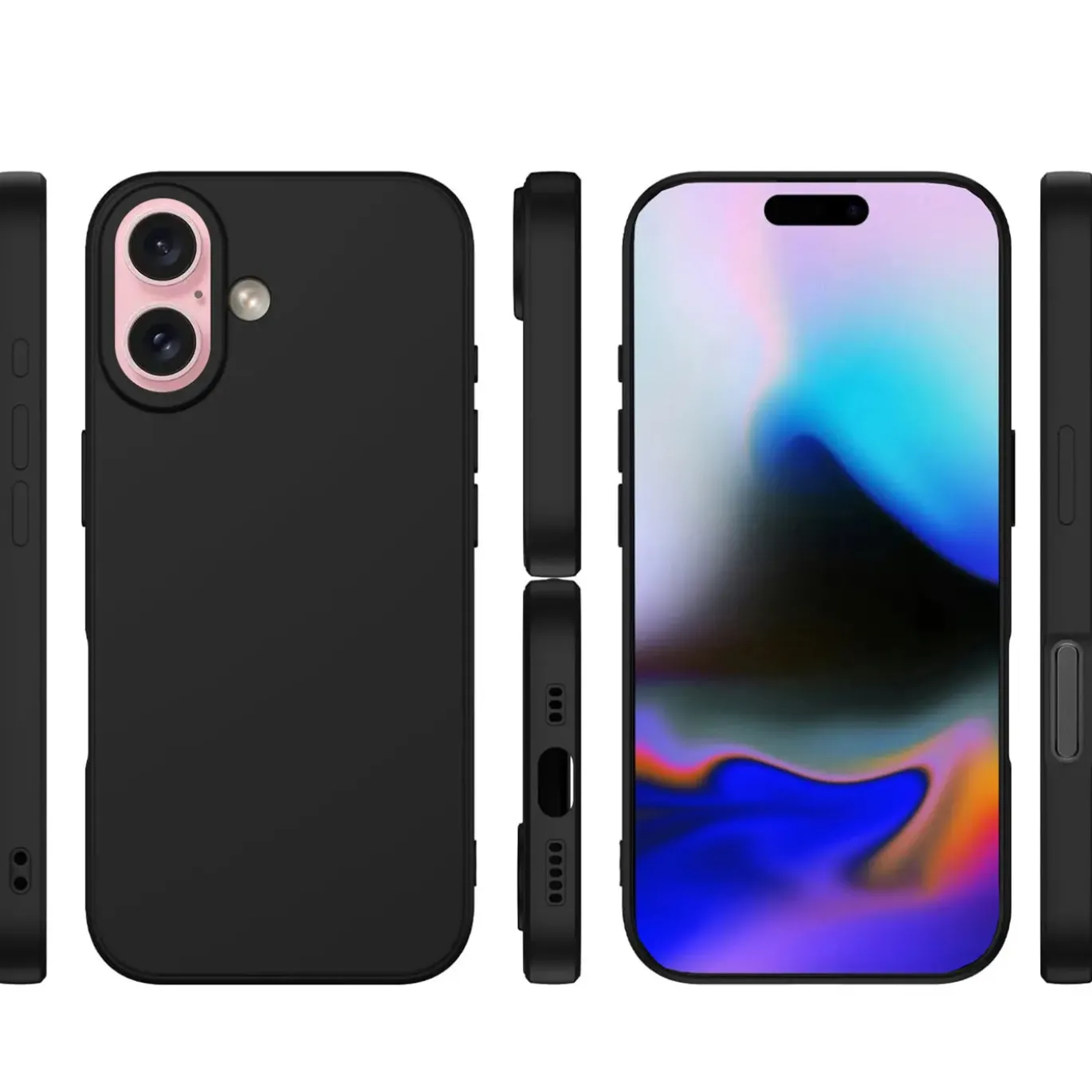 iPhone 16 Plus - Slim Silikon Backcover Schwarz