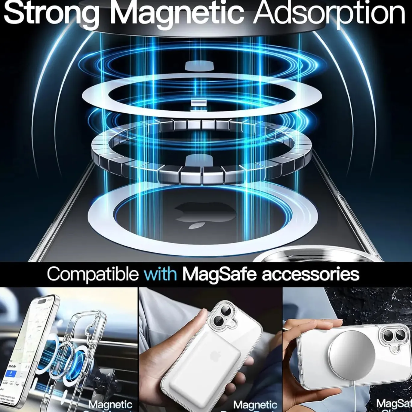iPhone 16 Plus - Transparente MagSafe Silikonhülle