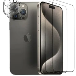 iPhone 15 Pro - 9H Displayschutzfolie 2x Display & Kamera