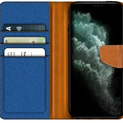 iPhone 11 Pro - Jeanslook Klapphülle mit Kartenfach