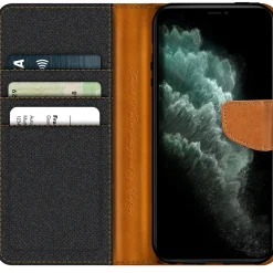iPhone 11 Pro - Jeanslook Klapphülle mit Kartenfach