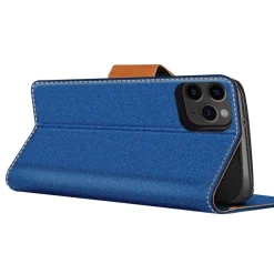 iPhone 14 Pro - Jeanslook Klapphülle mit Kartenfach