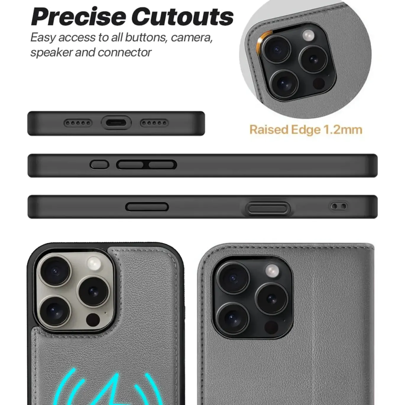 iPhone 16 Pro - Klapphülle mit Kartenfächern & MagSafe-Kompatibilität