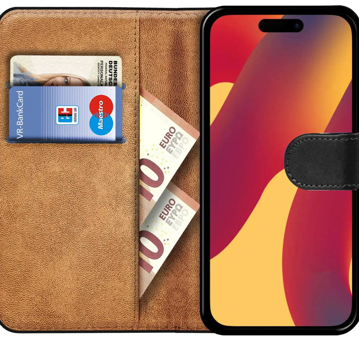 iPhone 16 Pro - Klapphülle mit Kartenfächern